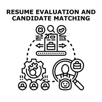Candidate matching process for recruitment and hiring Stockillustratie