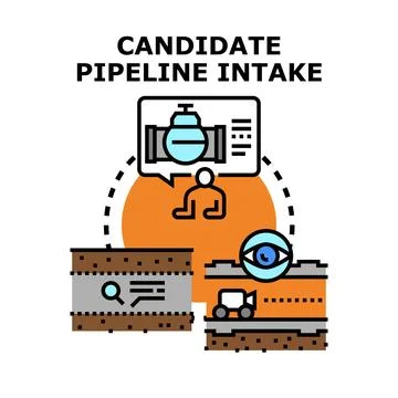 Candidate pipeline intake recruiting process concept 库存插图