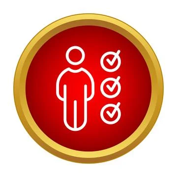Candidate profile assessment checklist in a red circle Illustrazione stock
