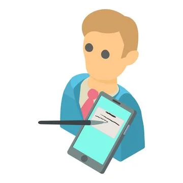 Candidate program icon isometric vector. Election candidate and electronic text Stock-Illustration