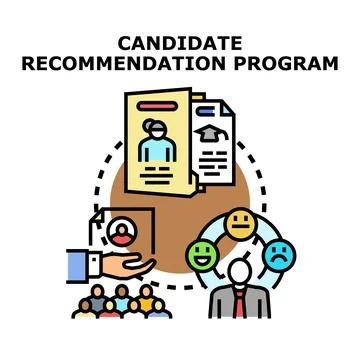 Candidate recommendation program for human resources Stock Illustration
