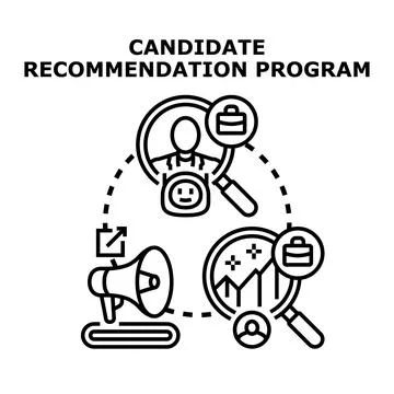 Candidate recommendation program recruiting new employee icon Stock Illustration