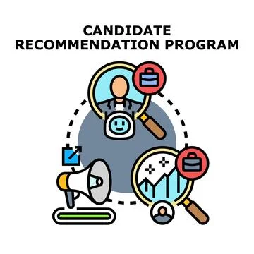 Candidate recommendation program recruiting new employee icon Stock Illustration