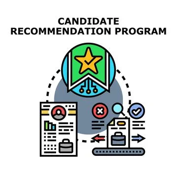 Candidate recommendation program for recruitment and hiring Illustrazione stock