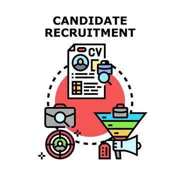 Candidate recruitment process finding new talent employees Stockillustratie