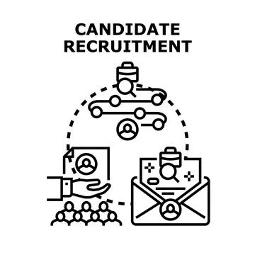 Candidate recruitment process finding new job candidates Stock Illustration