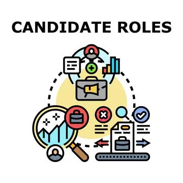 Candidate roles selecting process and hiring new employee 库存插图