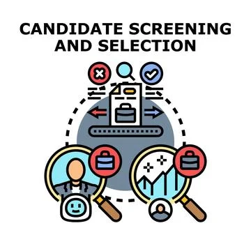 Candidate screening and selection process for employment Stock Illustration