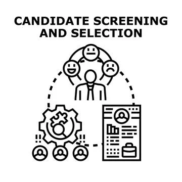Candidate screening and selection process for hr manager Stock-Illustration