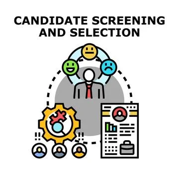 Candidate screening and selection process for hr manager Stock-Illustration