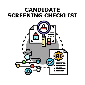 Candidate screening checklist for hr process and recruitment Stock Illustration