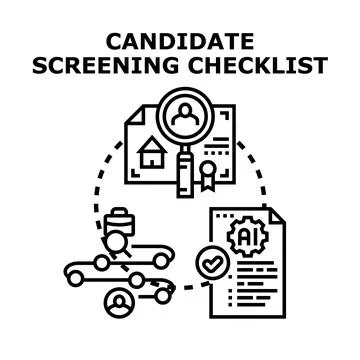 Candidate screening checklist for hr process and recruitment Stock Illustration