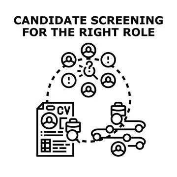 Candidate screening process for finding the right job role Stockillustratie