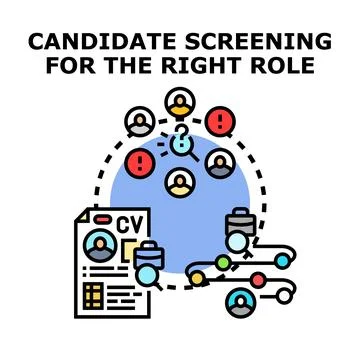 Candidate screening process for finding the right job role Stock Illustration
