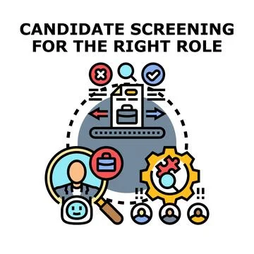 Candidate screening process for hiring right role Stock Illustration
