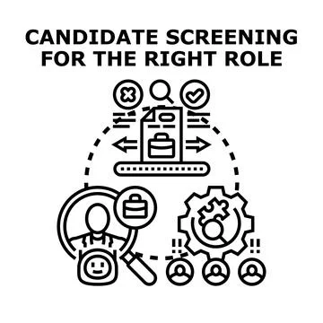 Candidate screening process for hiring right role Stock Illustration
