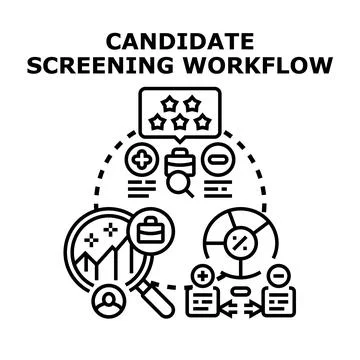 Candidate screening workflow job selection process Stockillustratie
