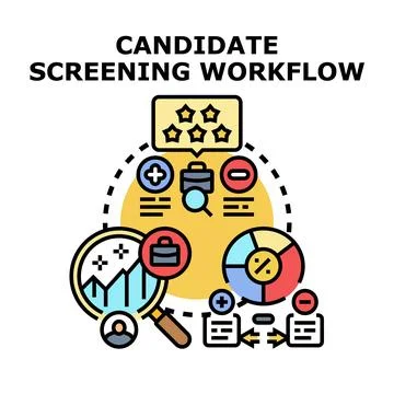 Candidate screening workflow job selection process Stockillustratie