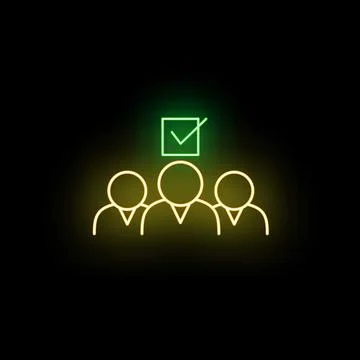 Candidate selection choosing abstract neon employee icon Stock Illustration
