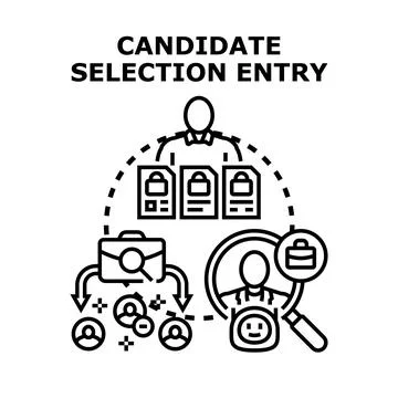 Candidate selection entry process for new employees Illustrazione stock