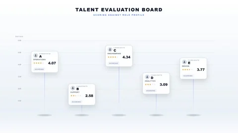 Candidate selection evaluation dashboard interface for hiring. 4K 動画素材 348234631