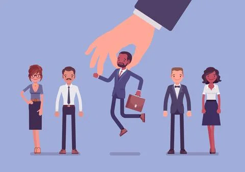 Candidate selection from a group of employees Stock Illustration
