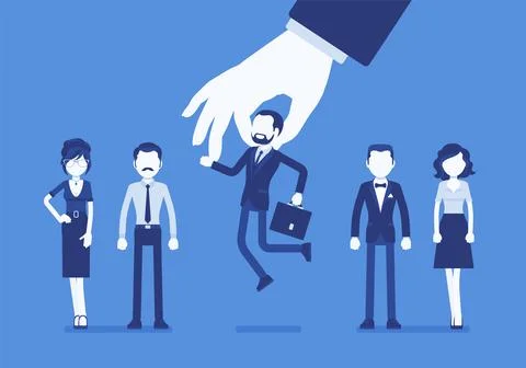 Candidate selection from group of employees Stock Illustration