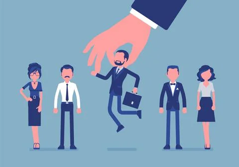 Candidate selection from group of employees Stock Illustration