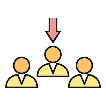 Candidate selection process choosing person from group icon 库存插图