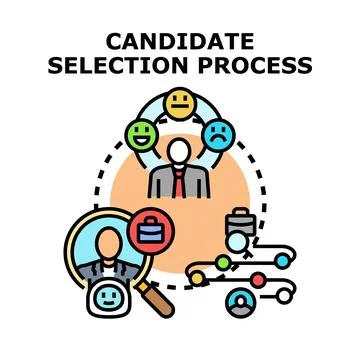 Candidate selection process for hiring and recruiting new employees Stockillustratie