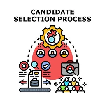 Candidate selection process with hr managing recruitment 库存插图