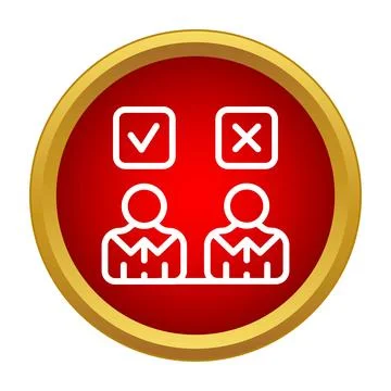 Candidate selection process icon comparing two applicants Stock Illustration