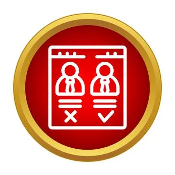 Candidate selection process icon comparing two people Stockillustratie