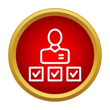 Candidate selection process icon with person and check marks Stock Illustration