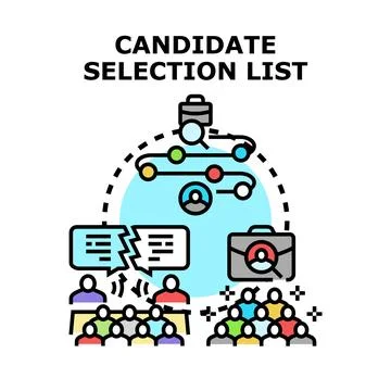 Candidate selection process identifying job recruitment qualified applicants 스톡 일러스트