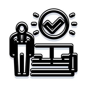 Candidate selection process showing approved candidate Stock Illustration