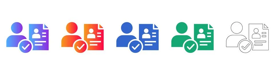 Candidate Selection Profile Icon Set 库存插图