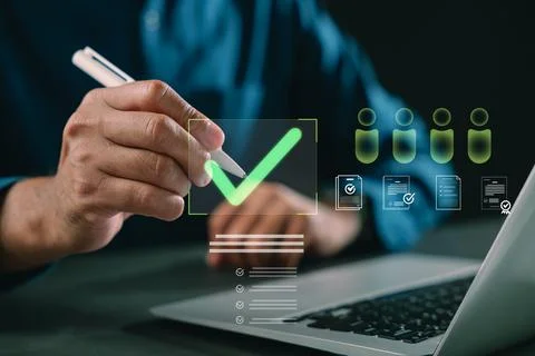 Candidate selection recruitment process hiring decision check involves choo.. Stock Photos