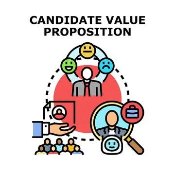 Candidate value proposition attracting talent icon concept Stock Illustration