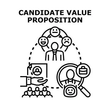 Candidate value proposition attracting talent icon concept Stock Illustration