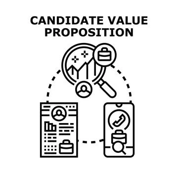 Candidate value proposition concept for employee recruitment 스톡 일러스트