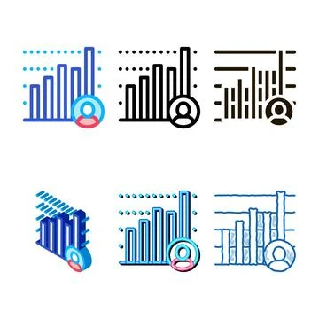 Candidate variety statistics icon vector outline Stock Illustration
