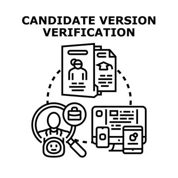 Candidate version verification process with digital data Stock Illustration