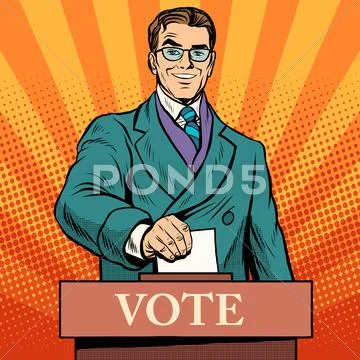 Candidate votes at the elections Stock Illustration
