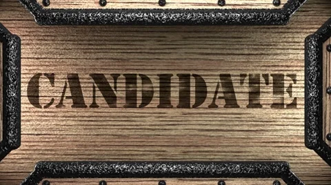 Candidate on wooden stamp Stock Footage 8648027