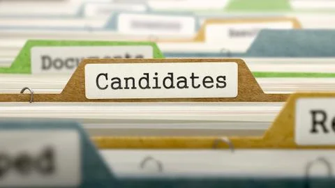 Candidates Concept on File Label Stock Illustration