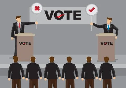 Candidates in Debate for Election Vector Illustration Stock Illustration