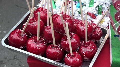 Candied apples Video stock 70327249
