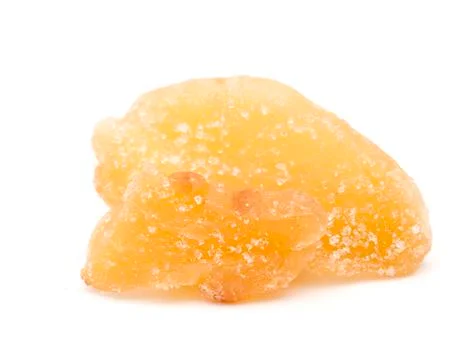 Candied Ginger on a White Background Stock Photos