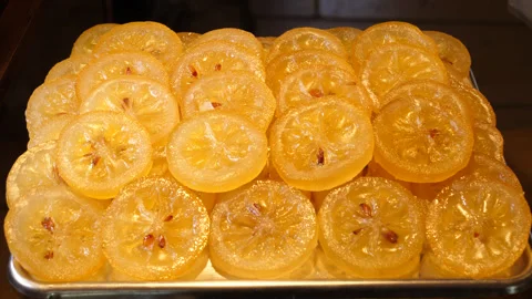Candied lemons Close-Up 動画素材 308816813